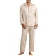 thumbnail image 1 of INSPIRAR CHIC Conjunto de Pijamas Casuales de Satén de Manga Larga de 2 Piezas a Rayas para Hombre M Champagne, 1 of 6
