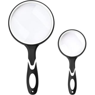 Large 10X Magnifying Glasses for Reading, Handheld Magnifying Glass for  Bobbies Applied to Science Books Insects Hobby Observation Premium Soft  Hand Shank for Seniors Kids (White-2) 