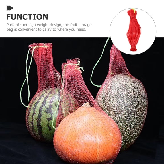 50 Pcs Greenhouse Hanging Watermelon Mesh Bag Thickened Extra Woven Small Eye 50pcs (45cm Red with Rope) Fruit Shopping Bags Utility Pouch Plastic Storage