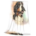 Bernese Mountain Dog Realistic Portrait Berner Soft Sofa Throw Blanket