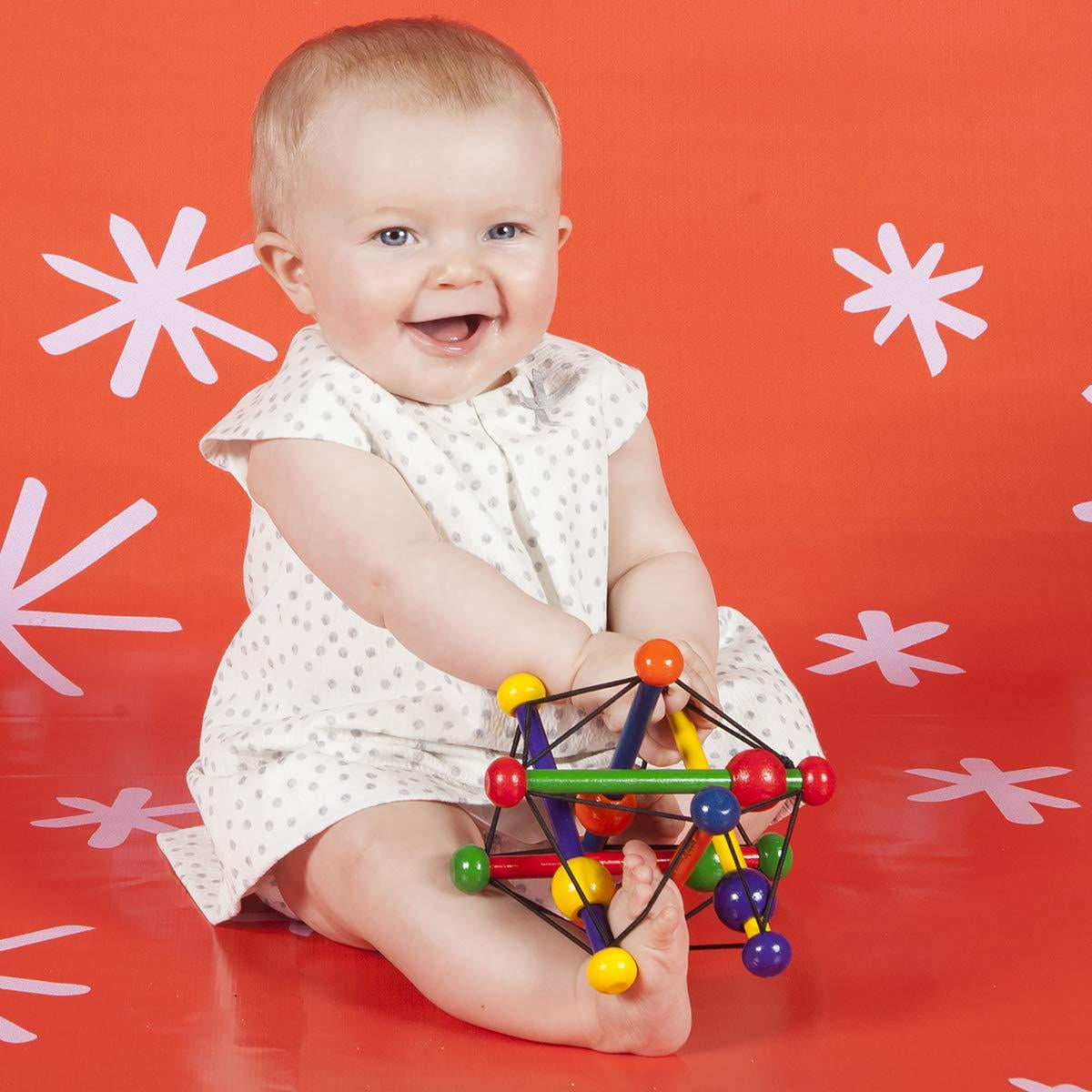 manhattan toy skwish natural rattle and teether grasping activity toy