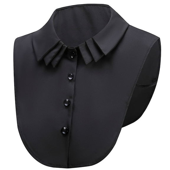 LoudSung Fake Collar Detachable Half Shirt Blouse Dickey Collar Multi Layer Pleated Collar Top Elegant for Women Girls