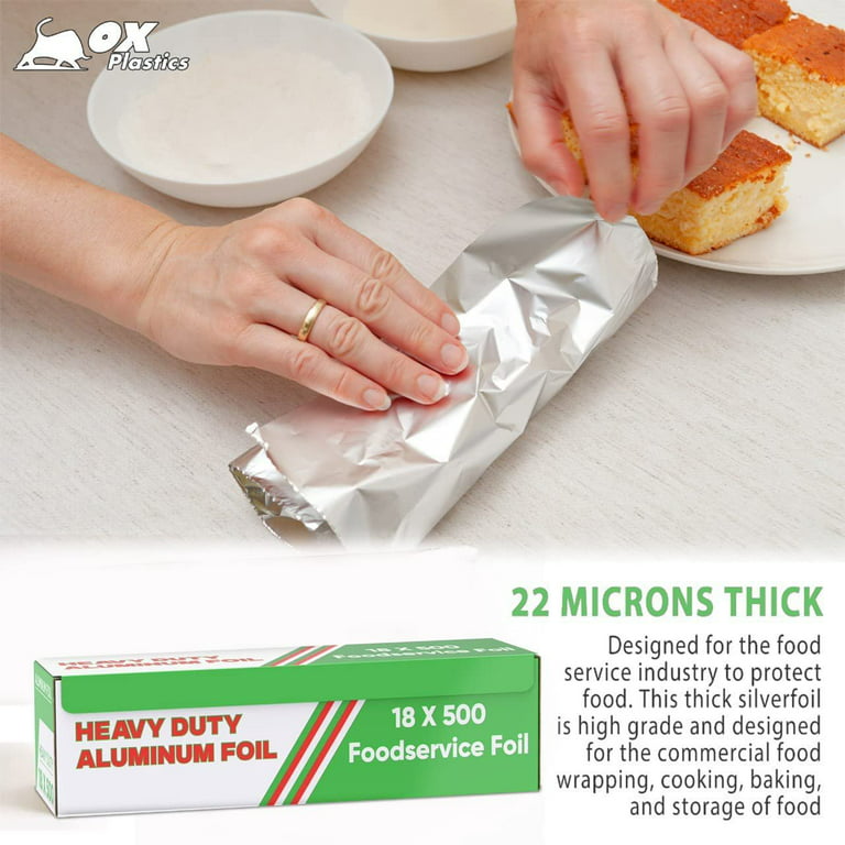 Heavy Duty Super Aluminum Foil | Heavier Than Standard | Commercial Grade &  Thick Foil Wrap for Food Service Industry | Strong Silver Foil, 18 inches