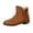 15#Brown, variant on Slip On Round Toe Suede Ankle Boots Flat Heel Fringe Retro Casual Booties For Everyday Comfort And Stylish Wear