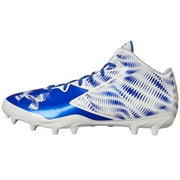 Under Armour Men's Nitro Mid MC Football Shoe, White/Blue, 16 D(M)US