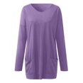 thumbnail image 6 of Women's Casual Loose Fit Tunic Pullover Tops Comfy Soft Long Sleeve Sweatshirts Pullovers T-Shirts Blouses With Pocket, 6 of 6