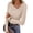 Khaki, variant on EASYBRA Women Off Shoulder Draped Neck Long Sleeve Slim Fit Crop Top Elegant Casual Shirt