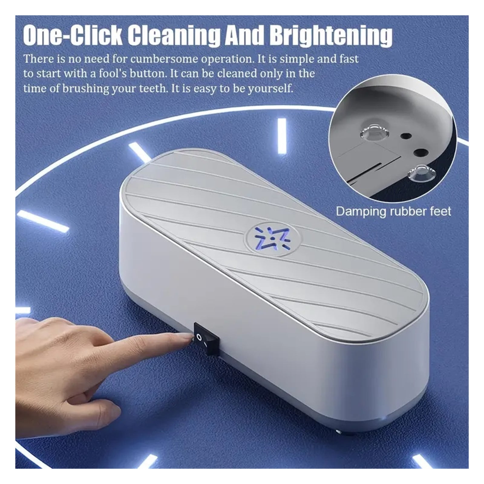Ultrasonic Jewelry Cleaner Deep Cleaning for Rings, Necklaces, Watches, Earrings & Makeup Brushes