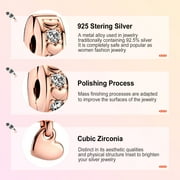 925 Sterling Silver Infinite Hearts Sparkling Dangling Clip Charm for Women Moment Charm Bracelet