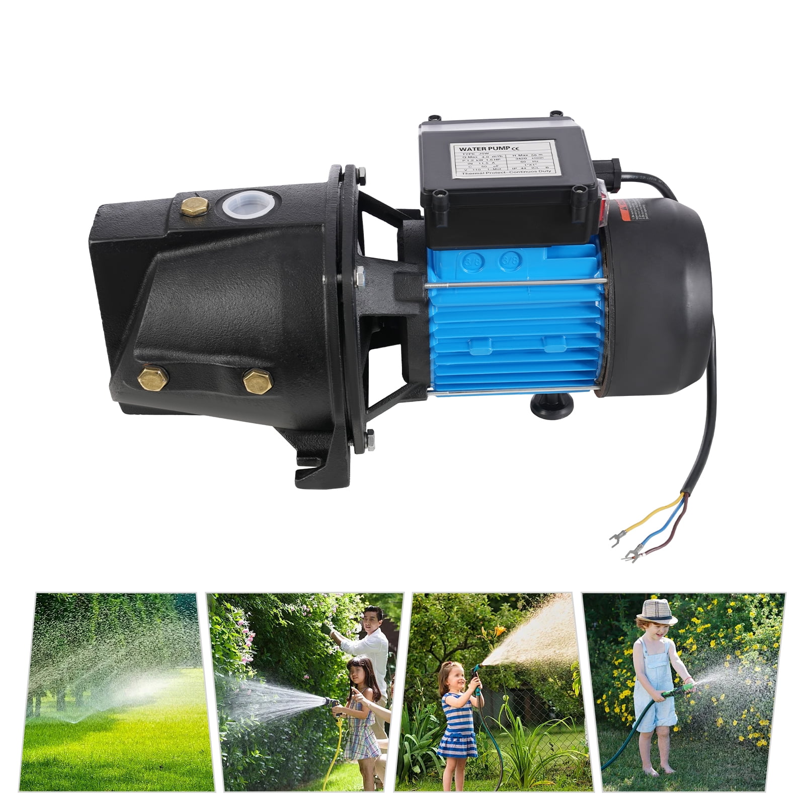 1.6HP Cast Iron Water Pump - 1056GPH Flow Rate, 183ft Lift for Farm/Garden Irrigation & Home Water Pressure