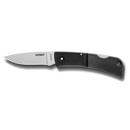Gerber LST Folding Knife Plain Edge Drop Point Blade Black