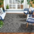 thumbnail image 2 of SAFAVIEH Courtyard Morven Geometric Indoor/Outdoor Area Rug, Black/Beige, 6'7" x 9'6", 2 of 6