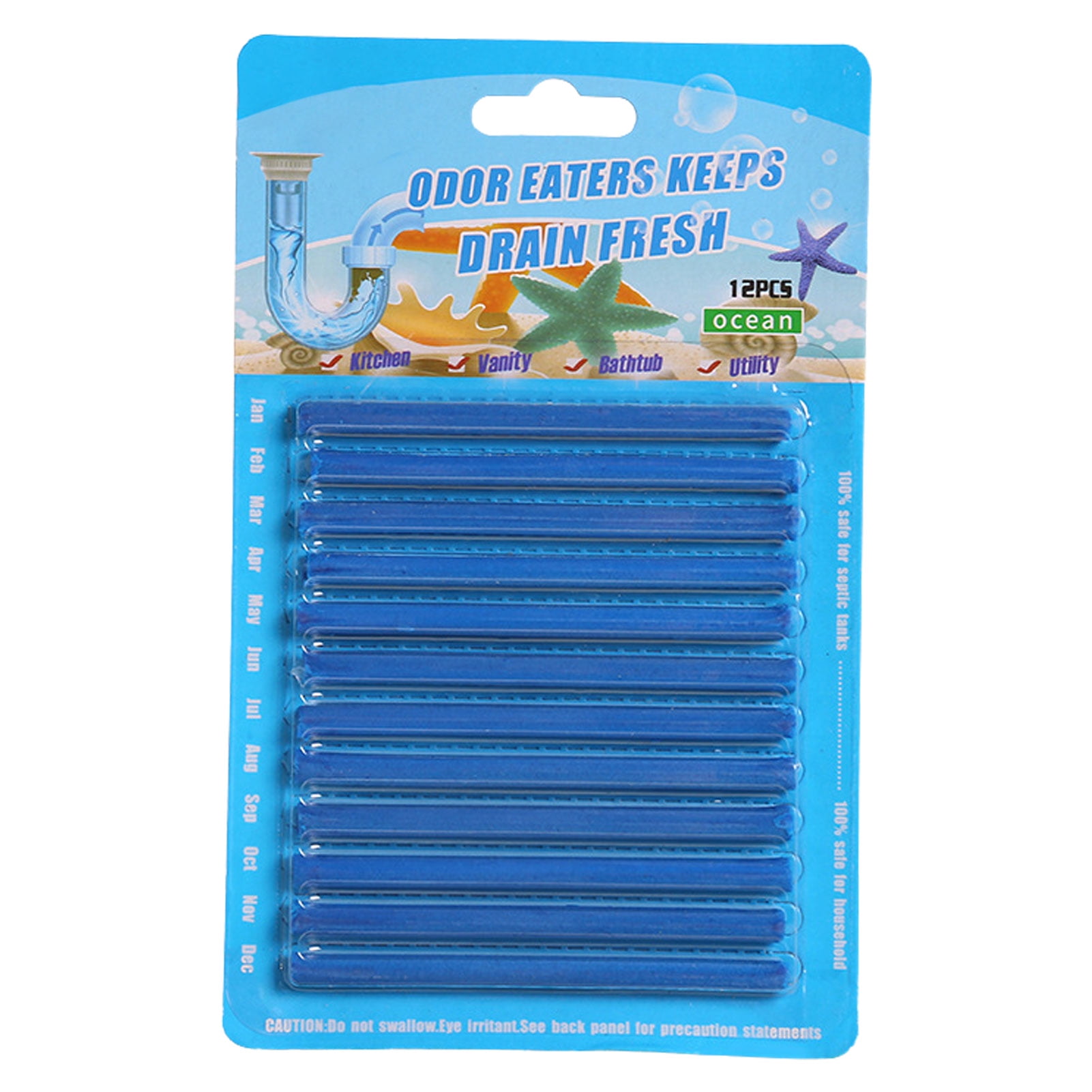 12 Pcs Drain Cleaner Sticks Sets NonToxic Sink Clean Deodorizer Tools