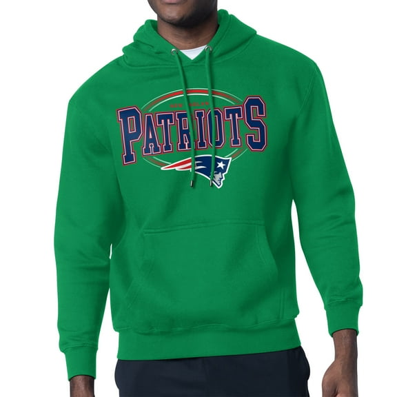 Men's Starter Kelly Green New England Patriots Team Track Graphic Pullover Hoodie
