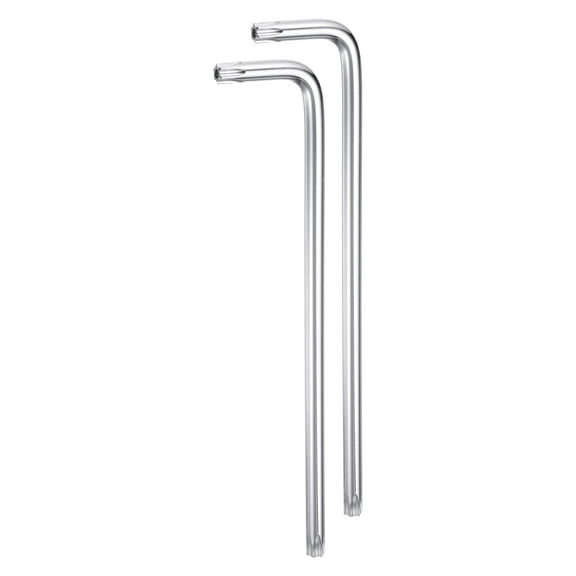 2packs T50 Long Arm Tamper Proof Torx Wrench Star Keys, S2 Steel Chrome Coated Surface