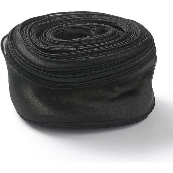 38 Yards 2 Inch Black Sheer Ribbon Wired Organza Mesh Yarn Ribbon Transparent Clear Silk Chiffon Ribbons Bulk