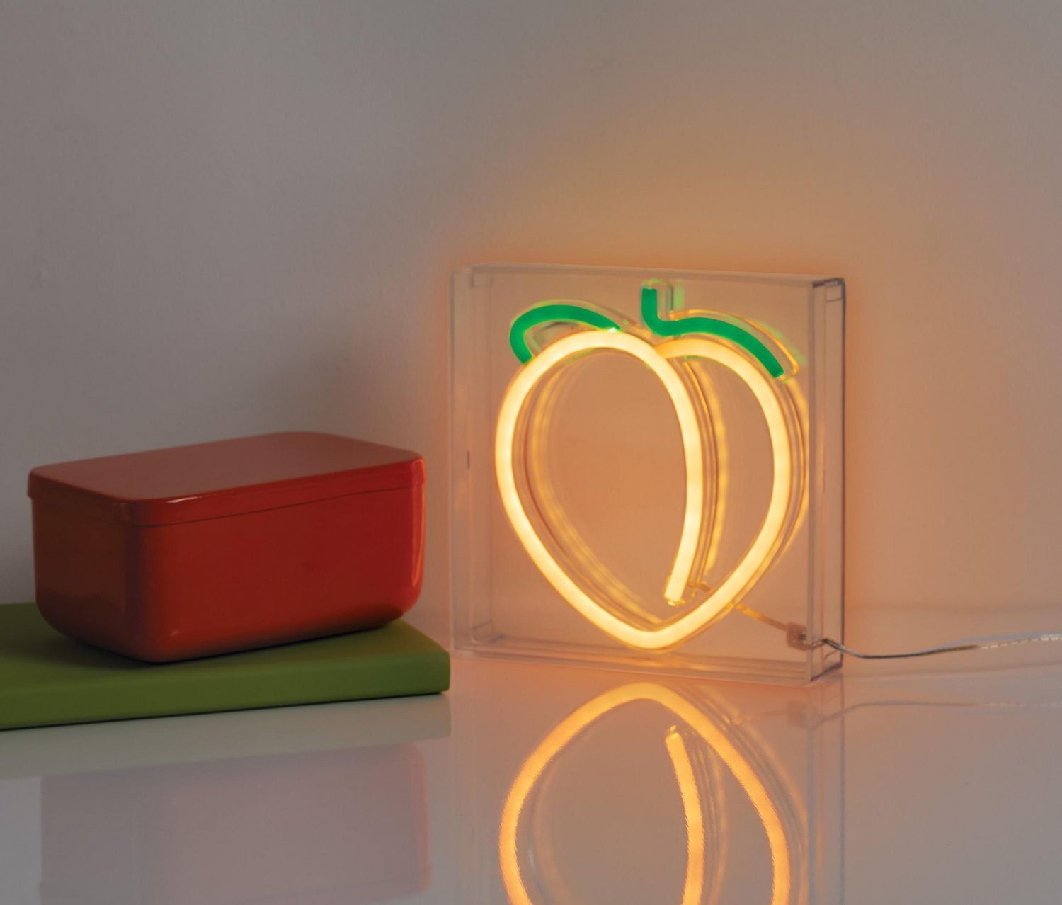 Merkury Innovations Boîte au néon LED pêche de 6 po Boîte Néon LED Pêche