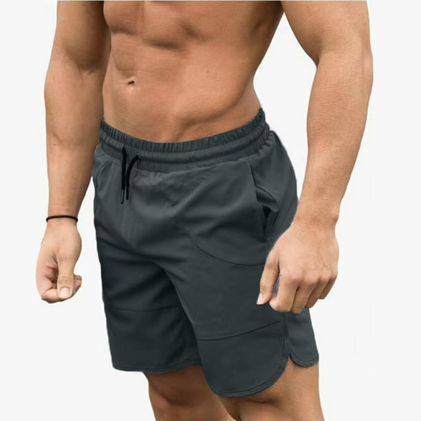 pstuiky Abreviatura para hombres, Pantalones cortos deportivos casuales con cintura elástica y cinturón de playa para hombre Pantalones cortos deportivos para hombre