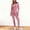Pink, variant on Dianli 2PC Women Thermal Underwear Set Fleece Lined Long Top And Bottom Warm Winter Base Layer Cozy Sleepwear Loungewear Thermal Layer Comfortable Home Wear