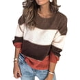 thumbnail image 1 of Pulls Décontractés Manches Longues Col Rond Couleur Patchwork Pull en Tricot Tops, 1 of 7
