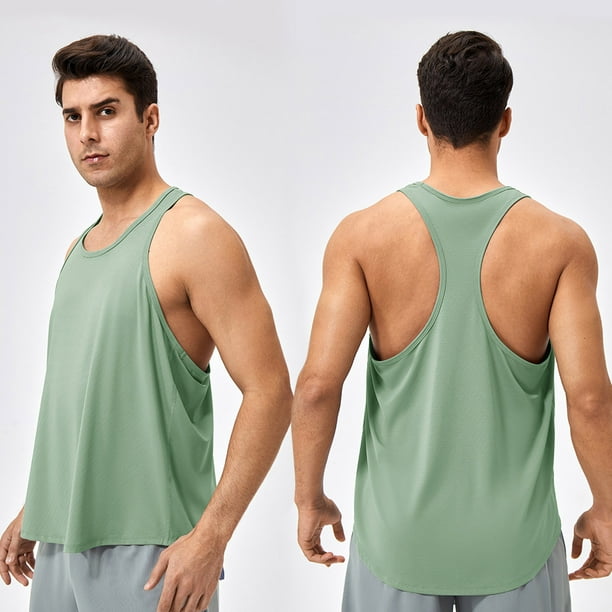 pstuiky Camisetas sin mangas para hombre, Camiseta deportiva de fitness de color liso para hombre, moderna y de ocio. Chaleco para hombre xl