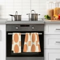 thumbnail image 4 of Yayeee 2 Pack Hand Towels for Bathroom 100% Cotton 16" x 28" Soft Absorbent Kitchen Towel, Orange Geometric Pattern, 4 of 7