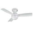 thumbnail image 2 of Orb Indoor and Outdoor 3-Blade Smart Flush Mount Ceiling Fan 44in Matte White with Remote Control, 2 of 5