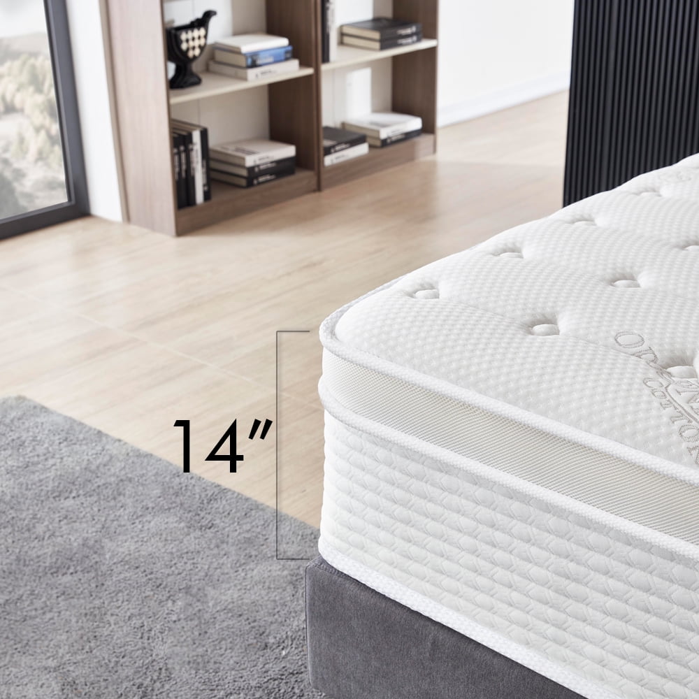 Oliver & Smith Twin Mattress 14 Inch - Hybrid Cool Memory Foam and Spring Mattress - Euro Top Medium Firm - Rolled in a Box