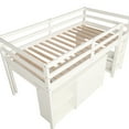 thumbnail image 6 of Twin Loft Bed In White With Cabinet And Rolling Homework Table Portable Desk, Build, 6 of 7