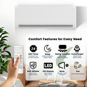 18000BTU Mini Split Air Conditioner Heat Pump,19 SEER2 Split ac unit 230V with Remote AC Cool Up to 1000 Sq. Ft,Variable Frequency Cooling and Heating,R32 Refrigerant & Installation Kit, White