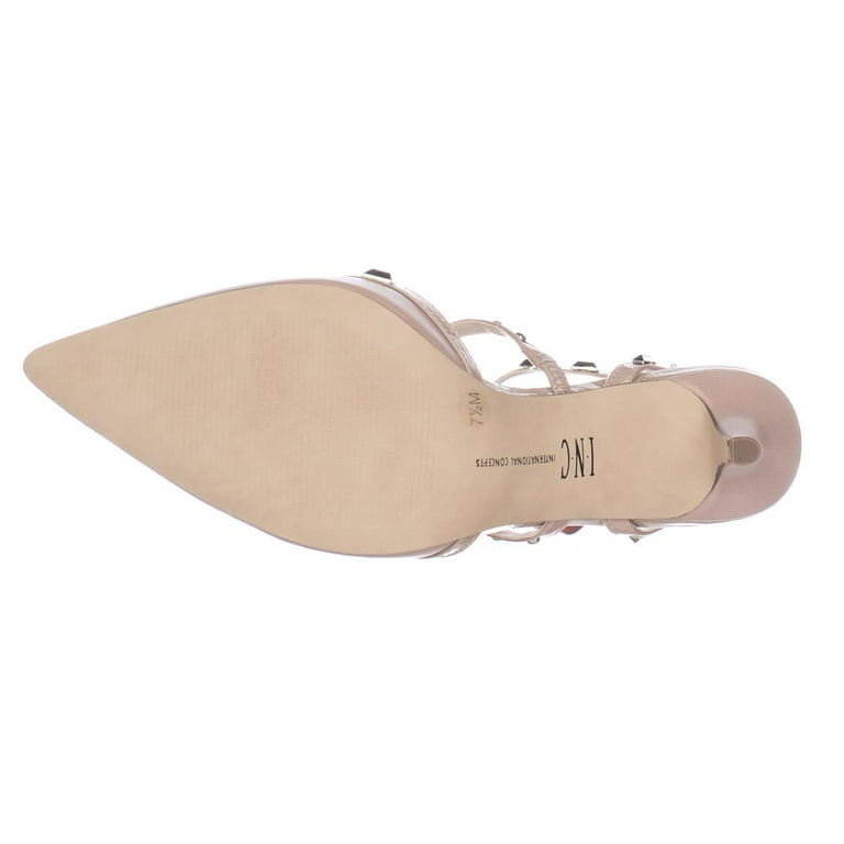 Womens INC Carma Studded T Strap Pointed Toe Heels Blush Walmart