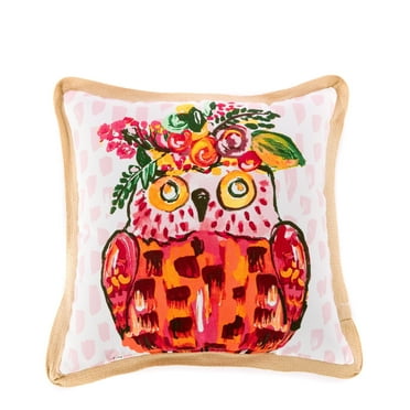 Terrasol Owl Be There Indoor/Outdoor 18" Toss Pillow with Jute Trim