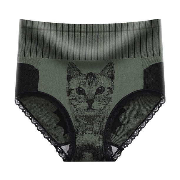 Gibobby Ropa Interior Sexy con Entrenamiento Pantalones de ropa interior para mujer, ropa interior Sexy con estampado de cabeza de , ropa interior de cintura alta, bragas de encaje (Verde, XL)