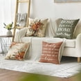thumbnail image 3 of Home Sweet Home Terracotta Sage Throw Pillow Covers, 18 x 18 Inch Seasonal Spring Eucalyptus Floral Motto Cushion Case for Sofa Couch Set of 4, 3 of 6