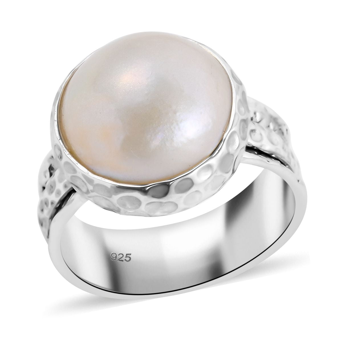 Natural Stone South Sea pearl Silver Ring Original & Lab Certified Stone  Ring For Men &