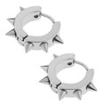 thumbnail image 1 of Pendientes de acero inoxidable Zulema Spike Cone Rivet Hoop Punk Ear Studs color de acero, 1 of 8