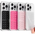 thumbnail image 2 of PYYAN-Klearlook 4Pack Silicone Suction Cup Phone Case Mount Double Sided, Sticky Phone Grip for Cell Phone, Hands-Free Phone Accessories for Selfies and Videos, Clear & Light Pink & Hot Pink & Black, 2 of 4