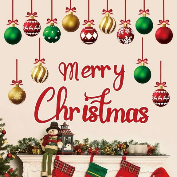 Merry Christmas Wall Decal Removable Vinyl Sticker for Home Party Holiday Decorations