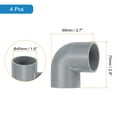 thumbnail image 2 of 40mm 90 Degree Elbow, 4Pcs Pipe Fittings Connectors, Grey, 2 of 7