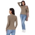thumbnail image 2 of Airmenty Women's Long Sleeve Ribbed Knit Top CasualBoat Neck Tunic Sweaters Basic Tees for Going Out Layering Spring, 2 of 7
