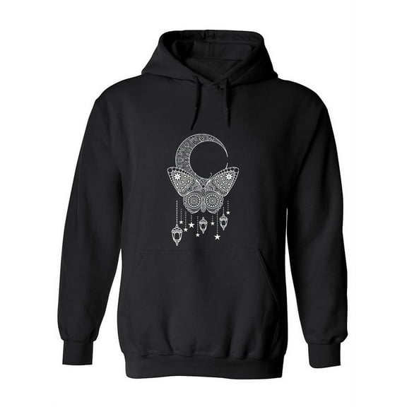 Butterfly And Moon Dreamcatcher Hoodie Women -SPIdeals Designs, Female Large