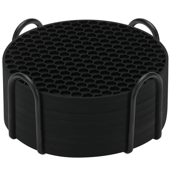 Set de 8 posavasos de silicona TWTli con soporte para bebidas