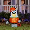 thumbnail image 3 of Gemmy 3.5 ft Airblown Blowup Inflatable Bluey in Pumpkin Costume Outdoor Decoration - Orange, 3 of 3