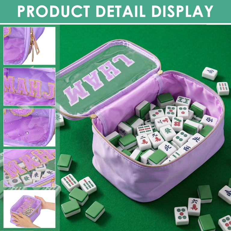 Transparente PVC Mahjong-Aufbewahrungstasche Für 166 Amerikanische Mahjong-Fliesen – Wasserdicht, Mit Reißverschluss Und Griff, Ideal Für Reisen Und Spielabende