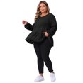 thumbnail image 3 of DARING DIVA Women's Plus Babydoll V Neck Ruffle Hem Peplum Blouse 3X Black, 3 of 6