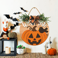 thumbnail image 4 of Halloween Wooden Hanging Sign Halloween Pumpkin Welcome Sign with Bow Vintage Halloween Door Hanger Sign for Farmhouse Home Window Outdoor Wall Party Decoration Supplies, 4 of 6