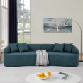 thumbnail image 2 of Furniliving 104" Curved Modular Sectional Sofa, No Assembly, 4-Seater Extra Deep & Wide Seat Cloud Couch with 4 Throw Pillows, Modern Sleeper Sofa for Living Room & Bedroom, Blue, 2 of 11