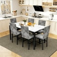 thumbnail image 2 of Recaceik 7 Piece Modern Faux Marble Dining Table Set, Gray, 2 of 10