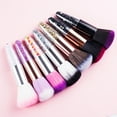 thumbnail image 1 of Blush Makeup Brush Reusable Multicolor Small Chubby Transparent Handle Faux Crystal Particles Cosmetic Brush for Women, 1 of 8