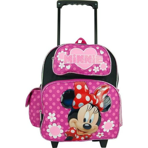 Disney Small Rolling Backpack Disney Minnie Mouse Purple Flower Bag New 635633 Walmart